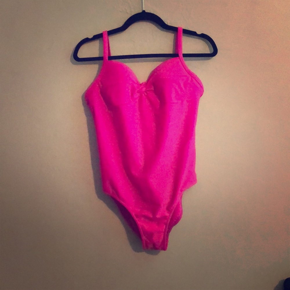 A bright pink swimsuit
